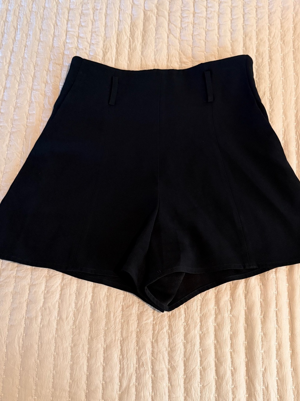 Babaton High-Waist Black Tailored Trouser Shorts